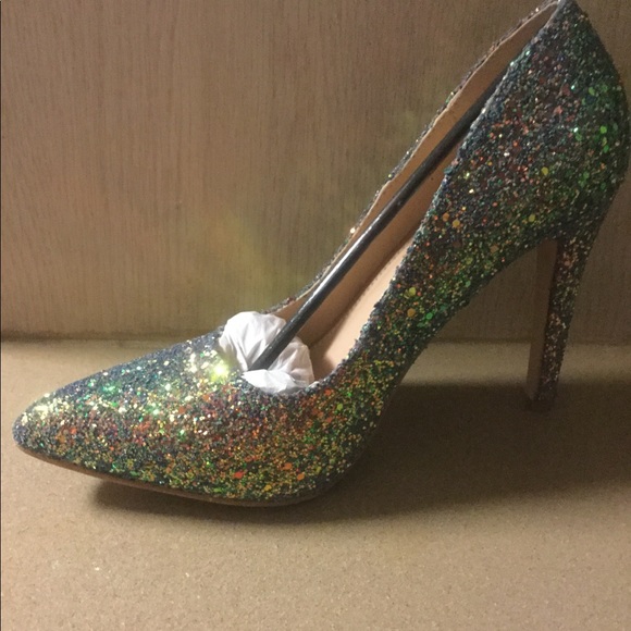 LAST 1❤️MULTI GLITTER POINTED TOE PUMPS/HEELS - Picture 8 of 8